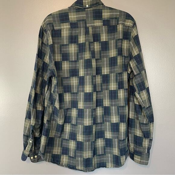 Barbour Tailored Fit 100% Cotton Button up Tartan Patch Shirt Sz M Kielder Blue - Picture 9 of 15